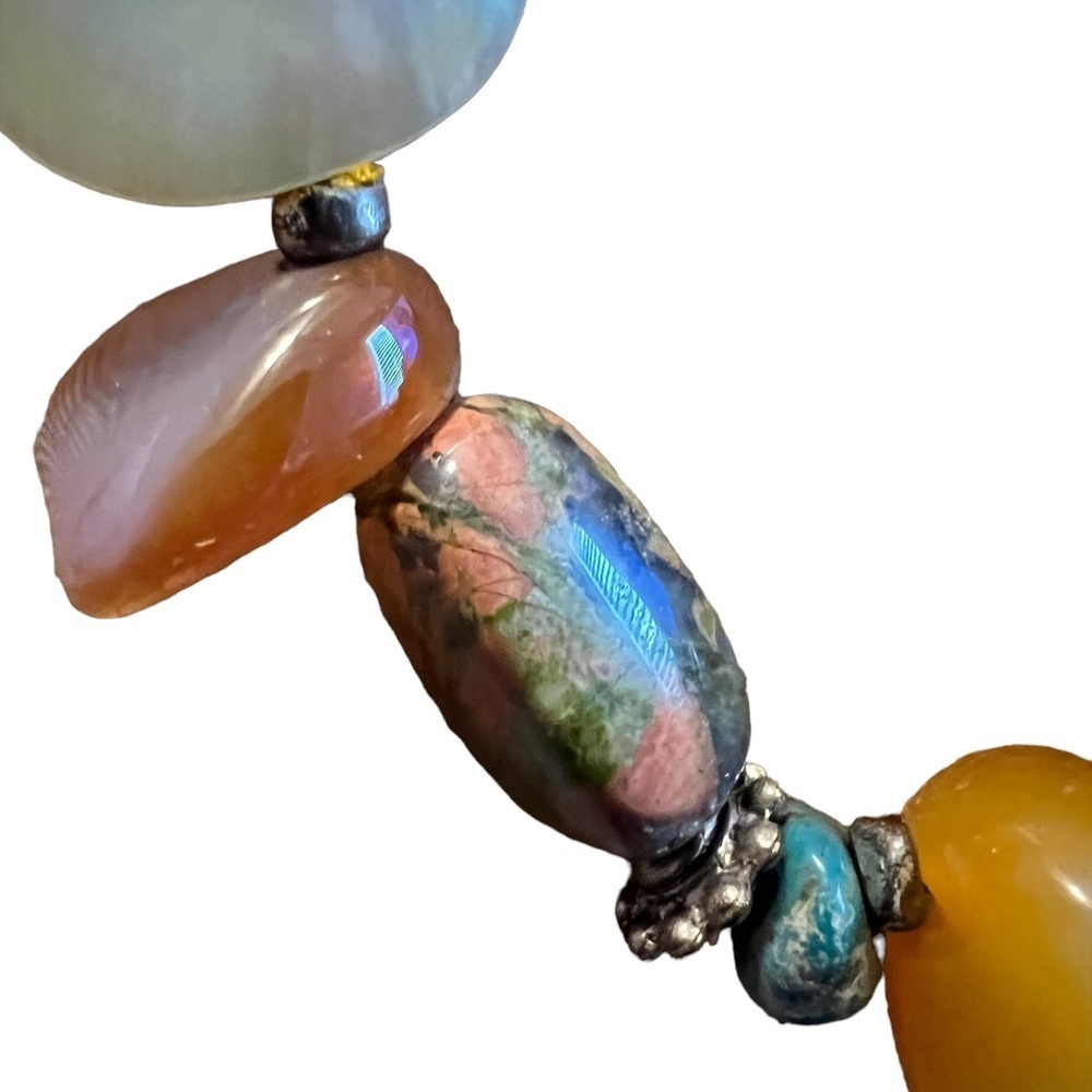 Unique Multicolor Gemstone Statement Chocker Styl… - image 8